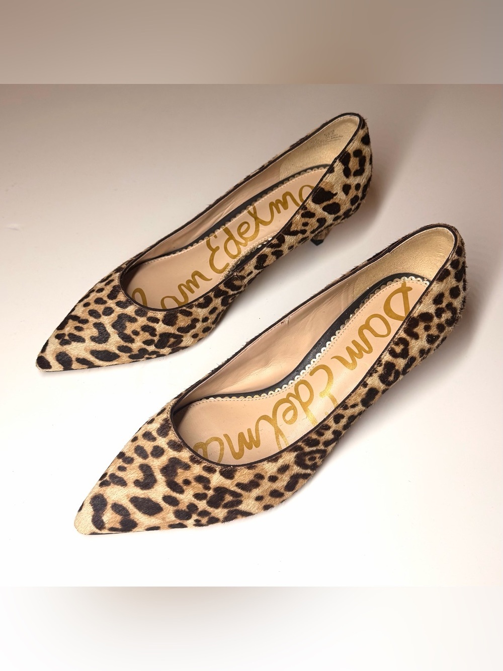 Sam Edelman Women’s Dori Pointed Toe Pump Leopard Print Shoes Size- 7.5 W